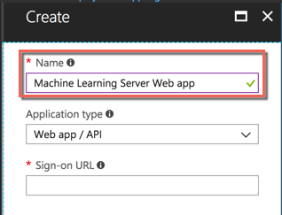 Screenshot that shows where to enter the name for your application.