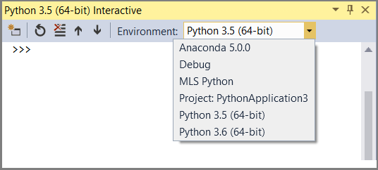 Visual Studio interactive Python window