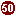 white 50 in maroon circle