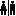 female and male separated by a bar (restrooms)