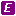 white italic E in purple square