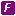 white italic F in purple square