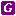 white italic G in purple square