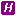white italic H in purple square