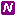 white italic N in purple square