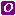 white italic O in purple square