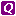 white italic Q in purple square