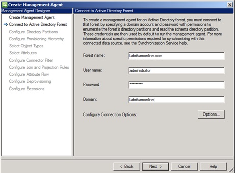 Connect to Active Directory Forest