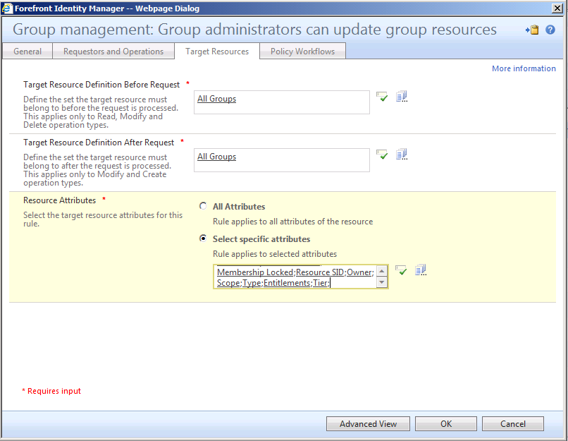 Group administrators can update resources