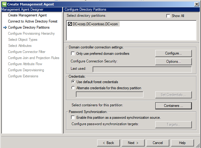 Configure Directory Partitions