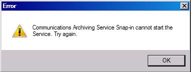 Archiving service error