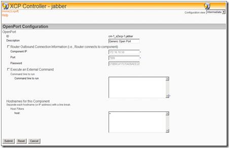 Jabber XCP OpenPort Configuration