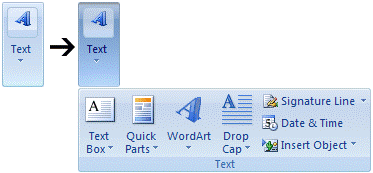 A popup display provides access to control groups