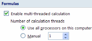 Controlling the number of calculation threads