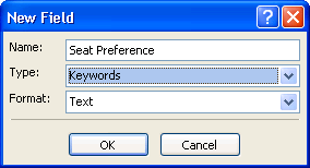 Create a custom field Seat Preference as a keyword field.