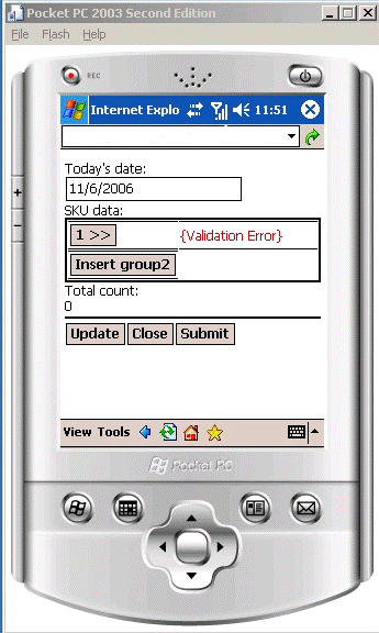 The Form in a Mobile Emulator