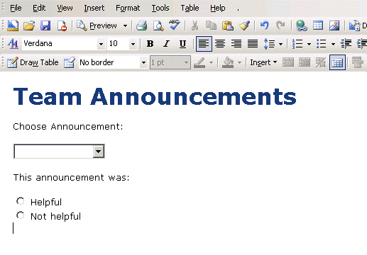 Create a Simple Announcements Form