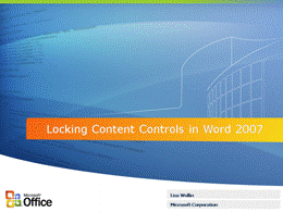 Locking Word 2007 Content Controls