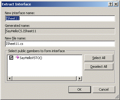 Specifying details of the interface