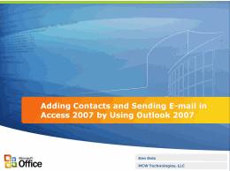 Adding Contacts and Sending E-mail in Access 2007