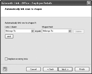 Automatic Link dialog box