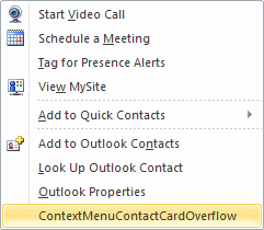 Extending the other-interaction menu for a contact