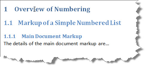 Styles with Numbering