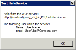 Using the modified HelloService extension