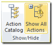 Show All Actions command on the ribbon