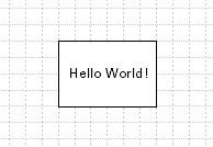 The drawing created by the Hello World program