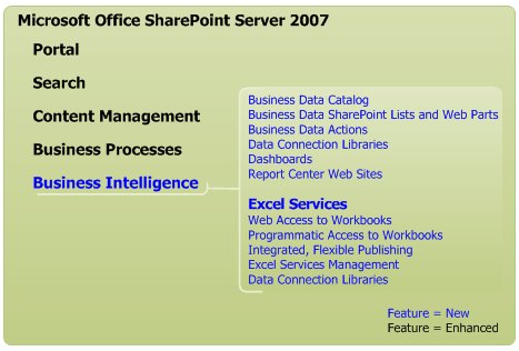 Excel Services and Business Intelligence features