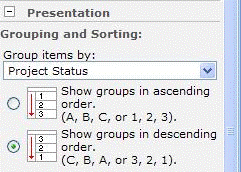 Set grouping property