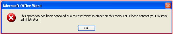 Access denied error message box