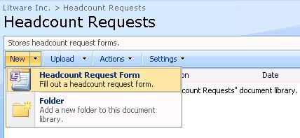 Creating a headcount request