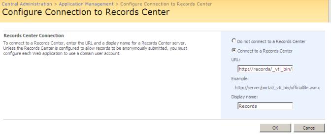 Connecting Web applications to the Records Center