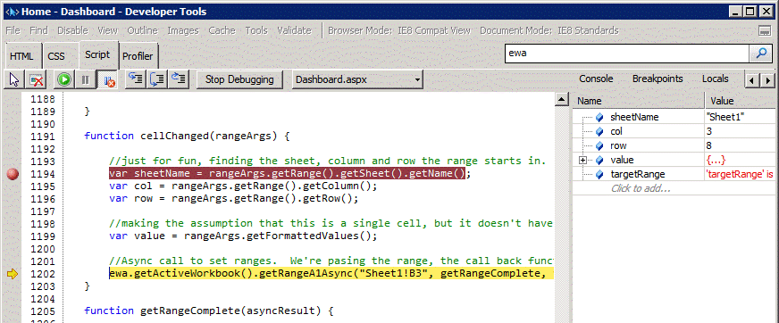 Developer Tools script debugger