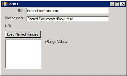 Sample application to list named ranges in sheet