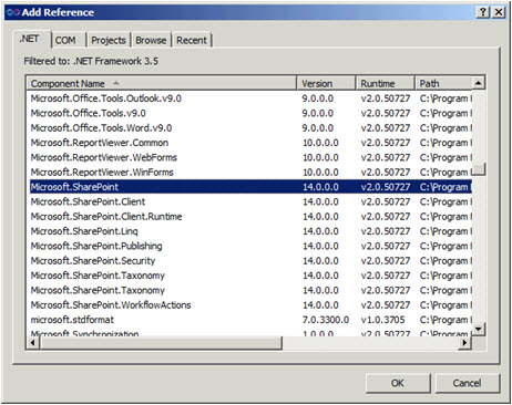 Adding reference to Microsoft SharePoint