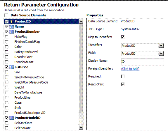 Return Parameter page