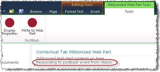 Web Part responding to postback from ribbon