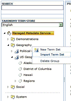 Importing a taxonomy