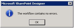 Error-free workflow message