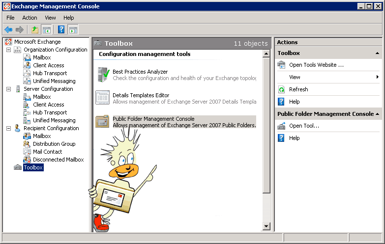 Public Folder in the Exchange Toolbox cartoon