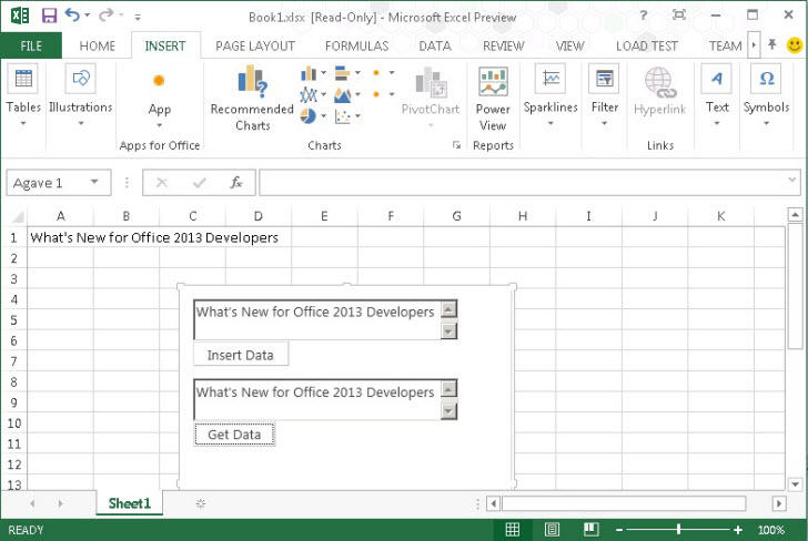 Content app for Excel