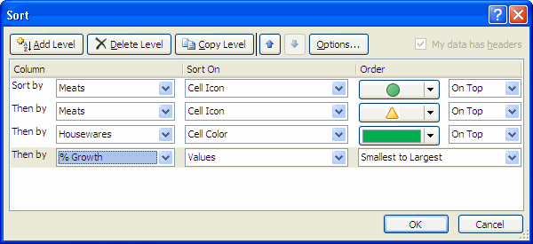 You can easily set up multiple sort conditions