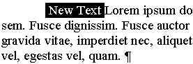Inserting new text at an insertion point