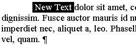 Inserting new text over existing text