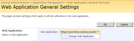 Web Application General Settings