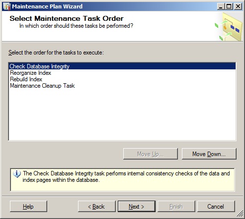 Select Maintenance Task Order page
