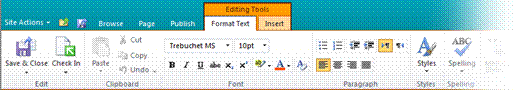 Format Text menu